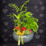 Aşk Bahçesi Aranjman - Antrasit/Kırmızı